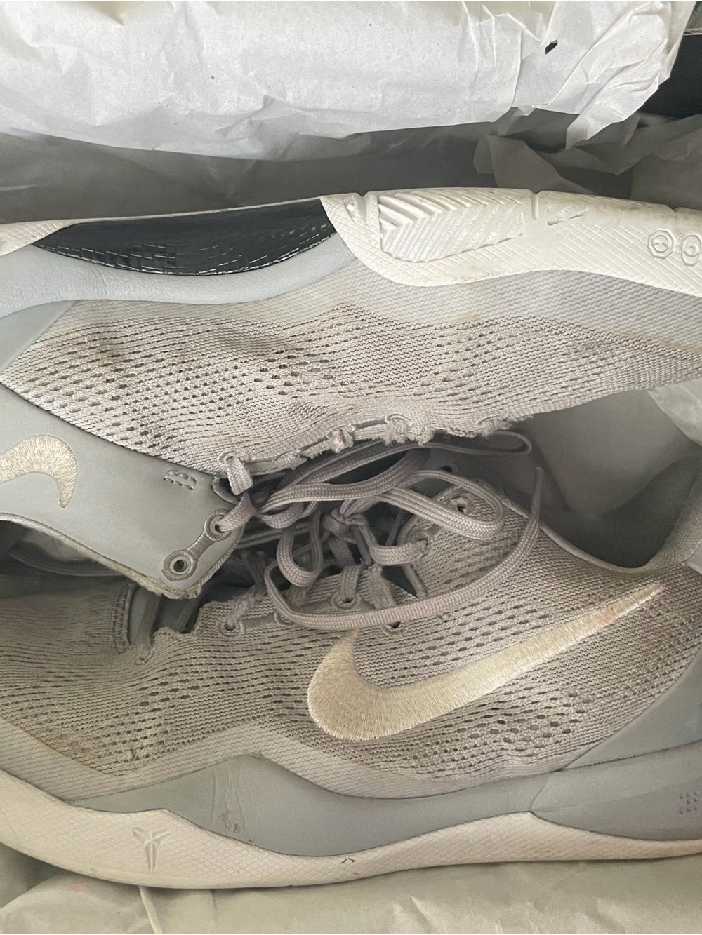 Nike gray kobes basketball shoes